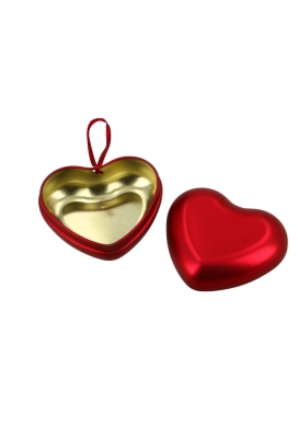 Blikken Hartje Met Hanger 9x7.8x4cm 24stuks Blikken Hartje Met Hanger 9x7.8x4cm 24stuks