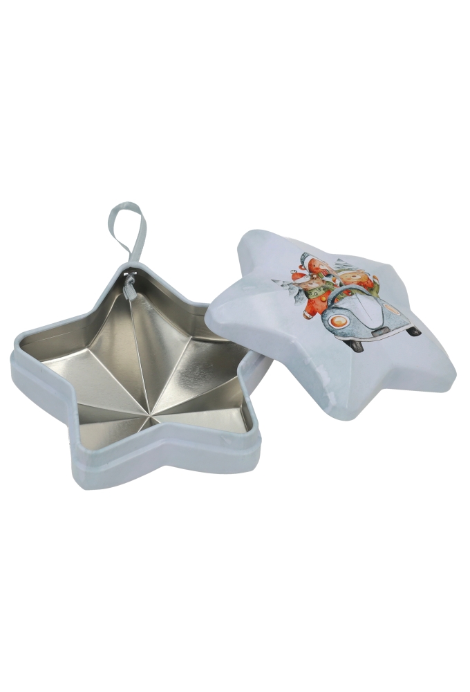 Blikken Wit Ster Beren 10x9.6x4.5cm 12stuks Blikken Wit Ster Beren 10x9.6x4.5cm 12stuks