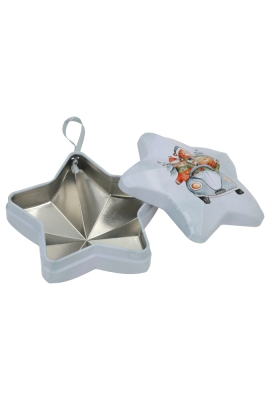 Blikken Wit Ster Beren 10x9.6x4.5cm 12stuks Blikken Wit Ster Beren 10x9.6x4.5cm 12stuks