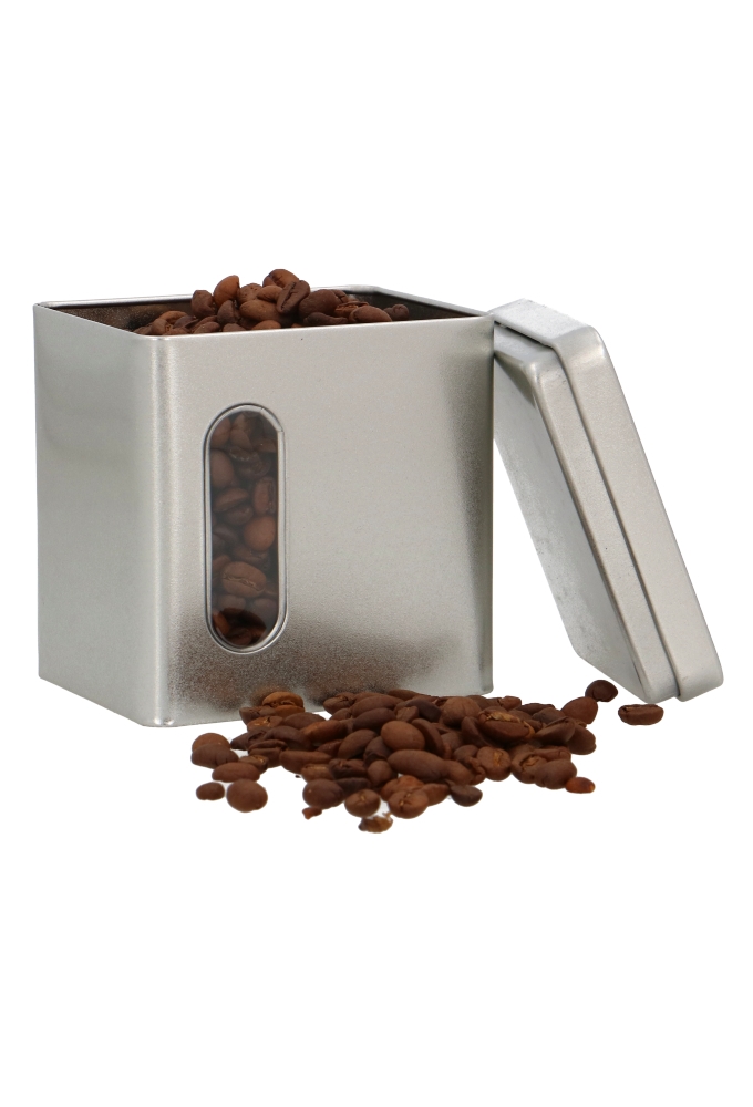 Blikken Blanco Rechthoekig Met Venster 9.5x7.3x10.3cm