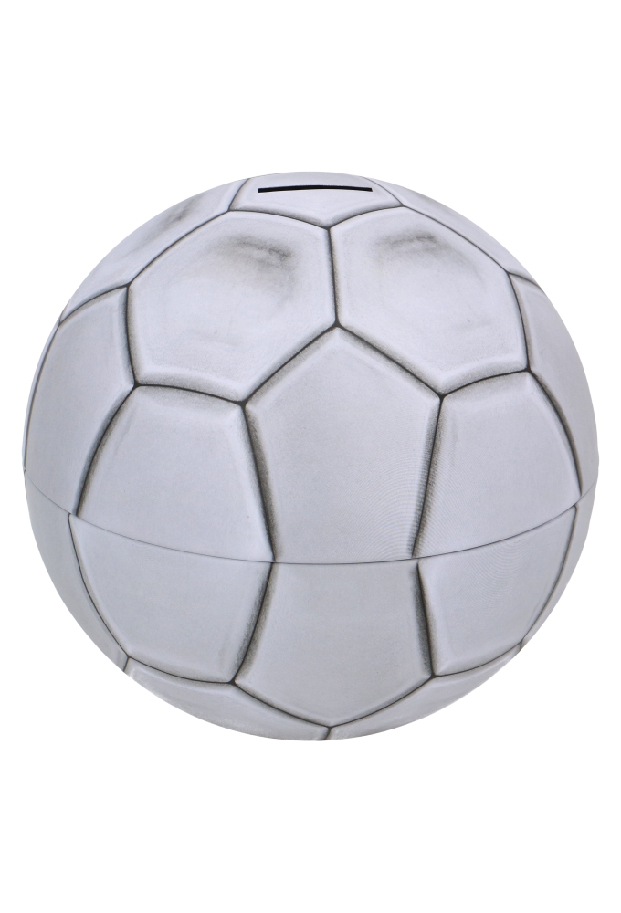 Blikken Voetbal Spaarpot r18.5cm 12stuks