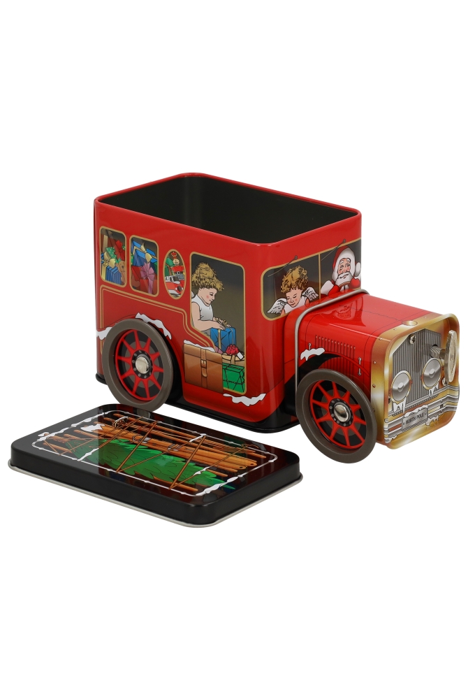 Blikken Kersttruck met muziekdoosje 18x9x10.3cm 12stuks