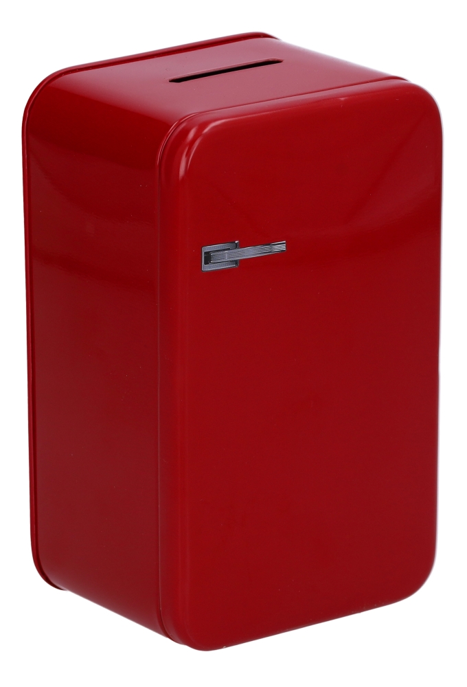 Blikken Retro Koelkast Spaarpot Rood 8.6x6.5x14cm 12stuks