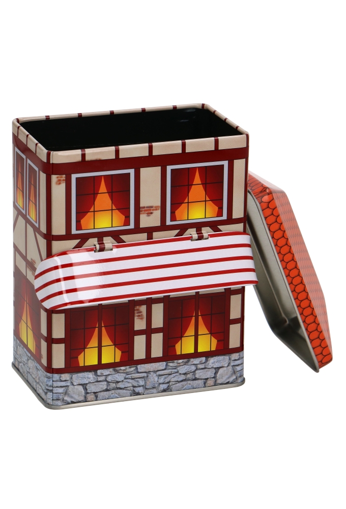 Blikken Huisje Met Luifel 11.3x7.2x14cm 12stuks