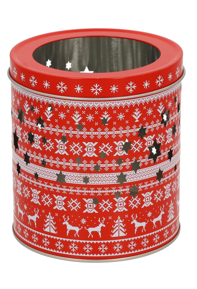 Blikken Theelichthouder Kerst 11x12cm 12stuks Blikken Theelichthouder Kerst 11x12cm 12stuks