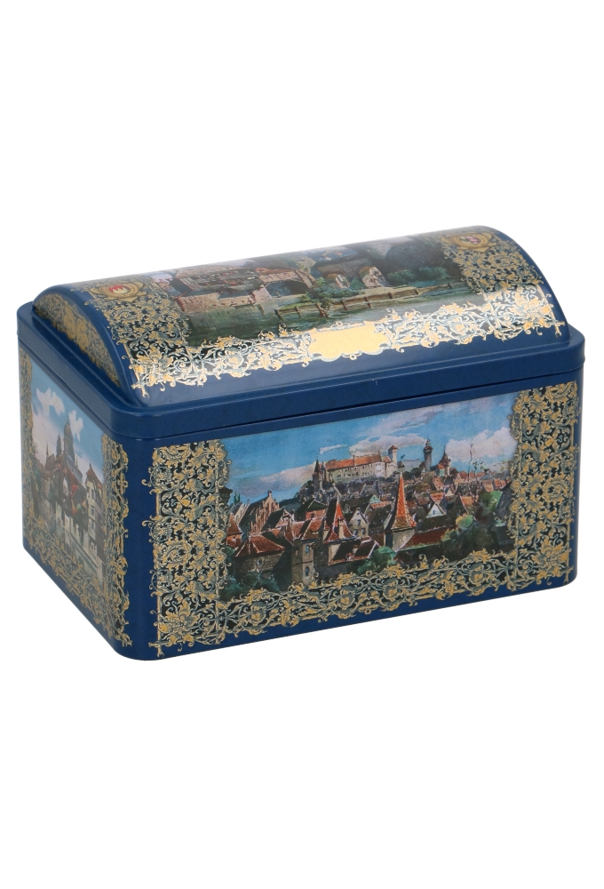 Blikken Oude Stad Met Goud 16x10.6x10.3cm 12stuks