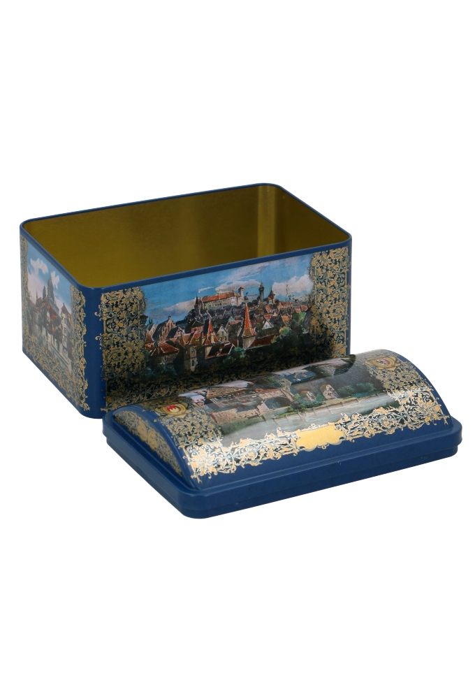 Blikken Oude Stad Met Goud 16x10.6x10.3cm 12stuks