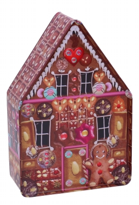 Blikken Peperkoekhuisje 22x18x5.8cm 12stuks Blikken Peperkoekhuisje 22x18x5.8cm 12stuks