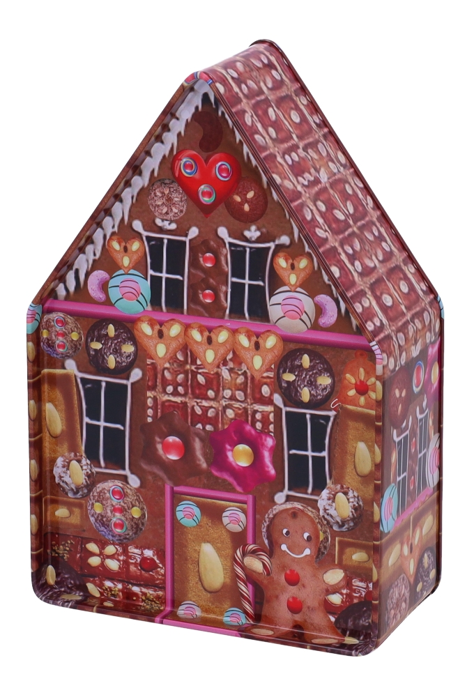 Blikken Peperkoekhuisje 22x18x5.8cm 12stuks