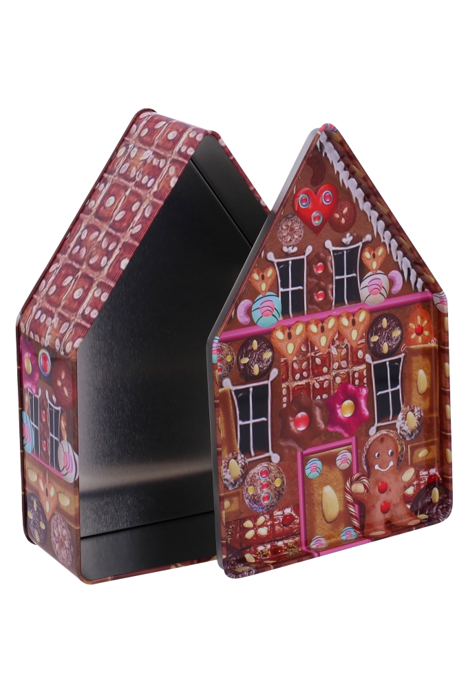 Blikken Peperkoekhuisje 22x18x5.8cm 12stuks