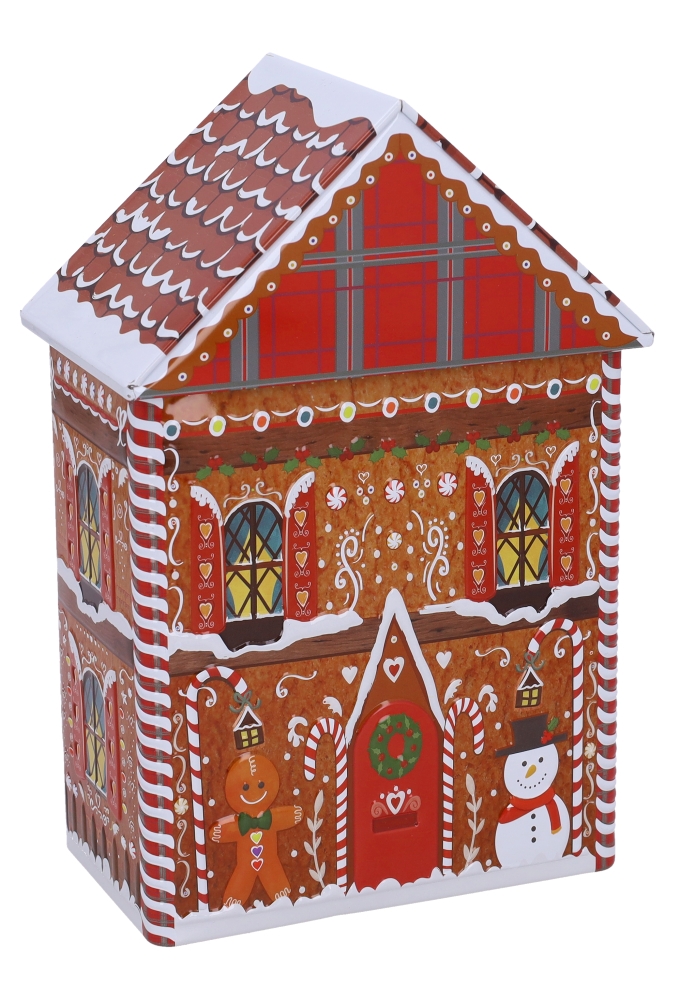 Blikken Peperkoekhuis 13.5x8x21.5cm 12stuks Blikken Peperkoekhuis 13.5x8x21.5cm 12stuks