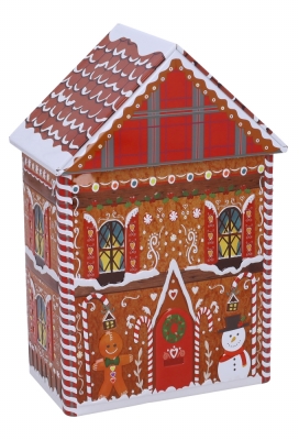 Blikken Peperkoekhuis 13.5x8x21.5cm 12stuks Blikken Peperkoekhuis 13.5x8x21.5cm 12stuks