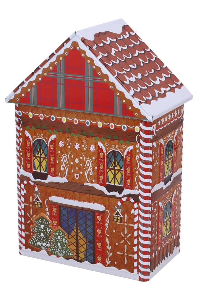 Blikken Peperkoekhuis 13.5x8x21.5cm 12stuks Blikken Peperkoekhuis 13.5x8x21.5cm 12stuks