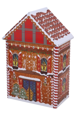 Blikken Peperkoekhuis 13.5x8x21.5cm 12stuks Blikken Peperkoekhuis 13.5x8x21.5cm 12stuks