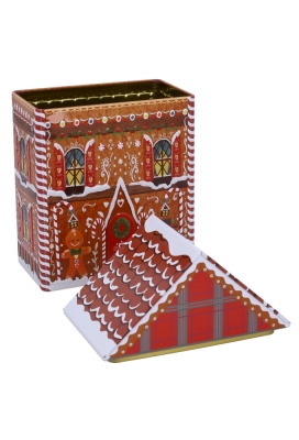 Blikken Peperkoekhuis 13.5x8x21.5cm 12stuks Blikken Peperkoekhuis 13.5x8x21.5cm 12stuks