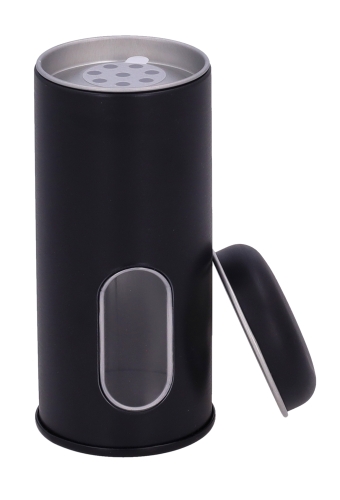 Blikken Zwart Rond Kruidenpot Venster 4.5x9cm 36stuks