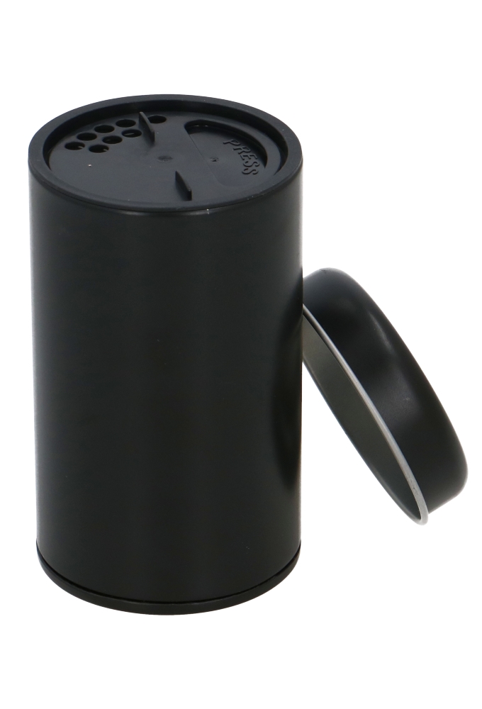 Blikken Zwart Rond Kruidenpot 5.4x9cm 36stuks