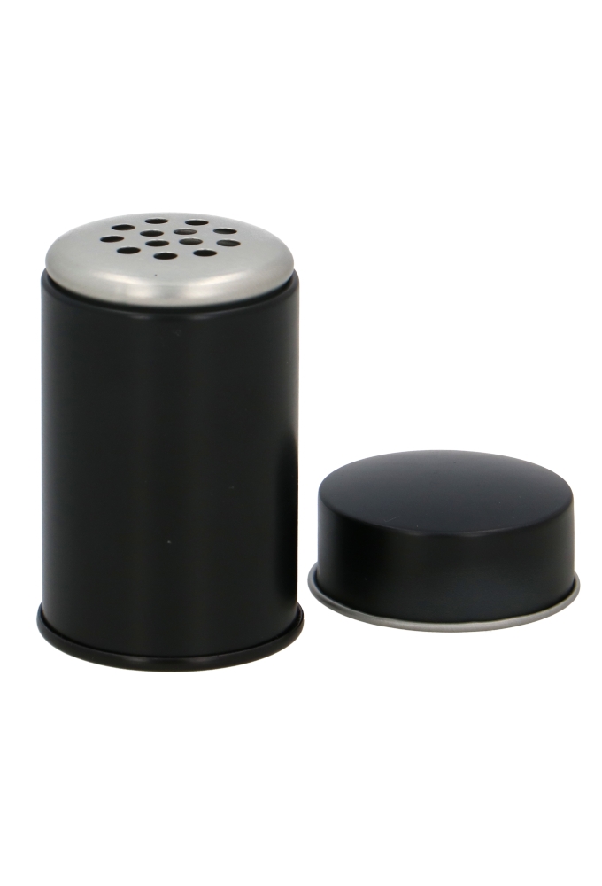 Blikken Zwart Rond Met Strooikop 4.5x6.3cm 36stuks