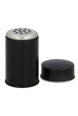 Blikken Zwart Rond Met Strooikop 4.5x6.3cm 36stuks