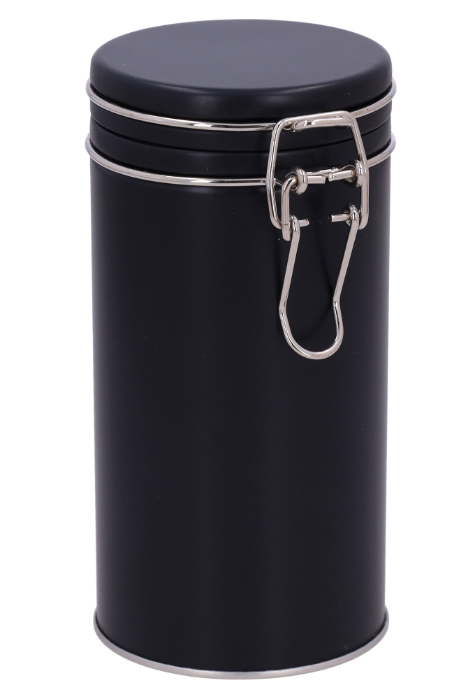 Blikken Zwart Rond Met Beugel 7.6x14.9cm 12stuks