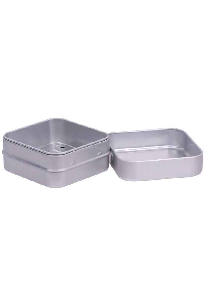 Blikken Blanco Vierkant Zeepblik 7.5x7.5x3.5cm 24stuks