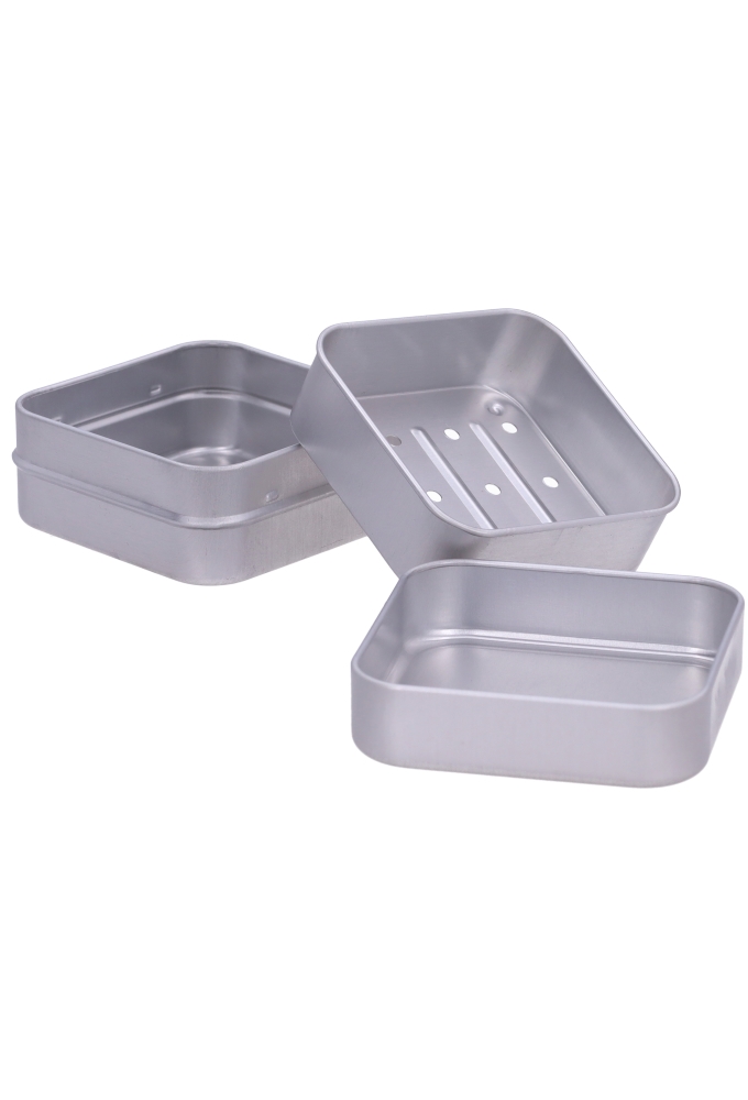 Blikken Blanco Vierkant Zeepblik 7.5x7.5x3.5cm 24stuks