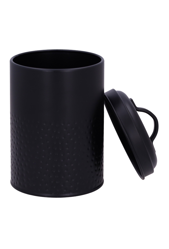 Blikken Zwart Rond Met Handvat 11x15cm 12stuks