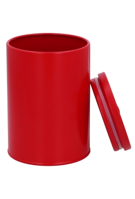 Blikken Rood Rond Met Handvat 11x15.5cm 12stuks