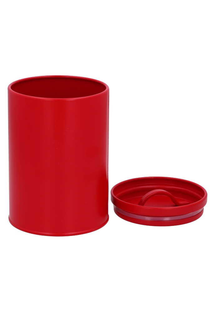 Blikken Rood Rond Met Handvat 11x15.5cm 12stuks