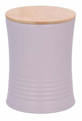 Blikken Wit Gebogen Met Bamboe Deksel 11x14.5cm 12stuks Blikken Wit Gebogen Met Bamboe Deksel 11x14.5cm 12stuks