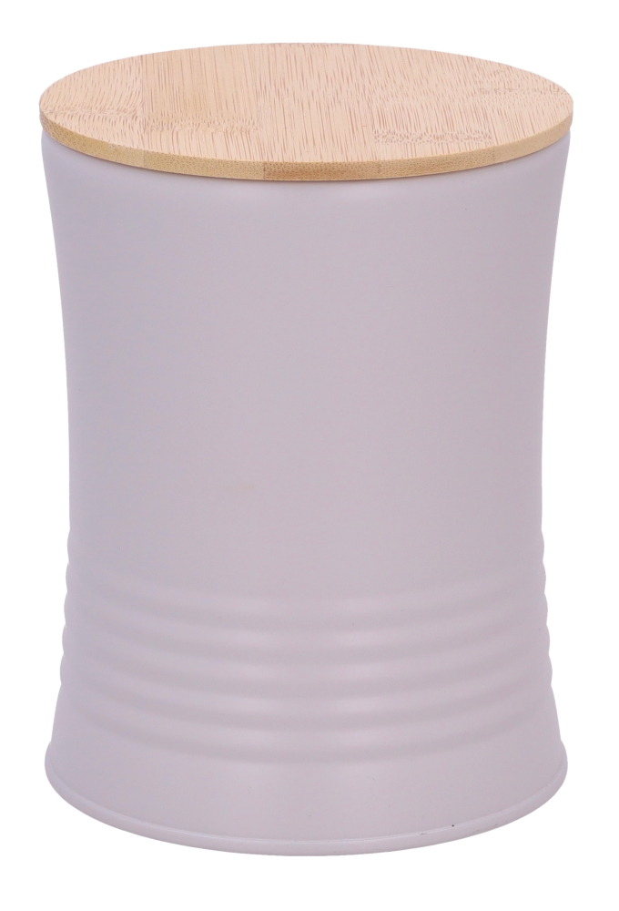 Blikken Wit Gebogen Met Bamboe Deksel 11x14.5cm 12stuks