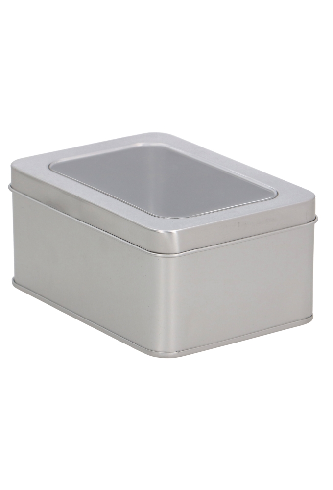 Blikken Blanco Rechthoekig Met Venster 12.8x9.3x6cm 24stuks