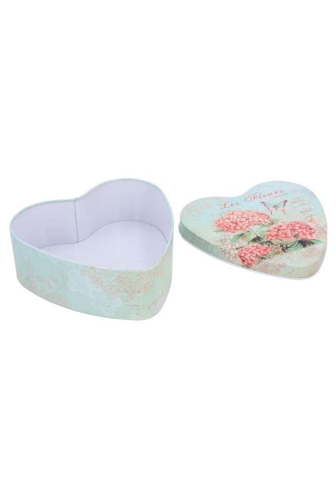 Blikken Hart Hortensia L 14x13.5x5cm 12stuks