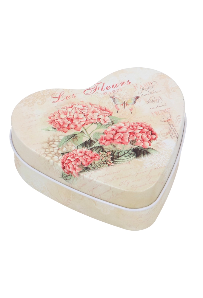 Blikken Hart Hortensia S 10x9.5x3cm 12stuks