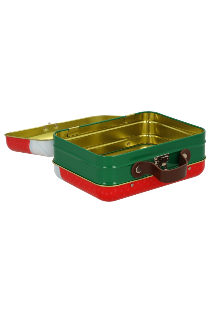 Blikken Koffer Santa & Rendier 19x14x8cm 12stuks