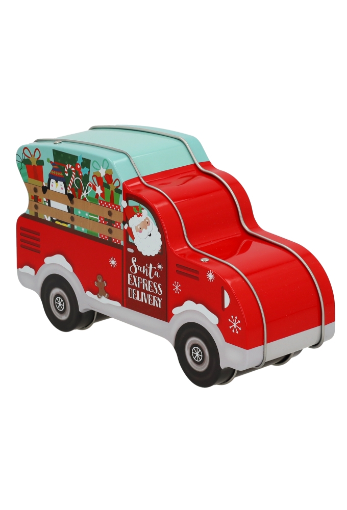 Blikken Kerstauto 19x6.3x11cm 12stuks