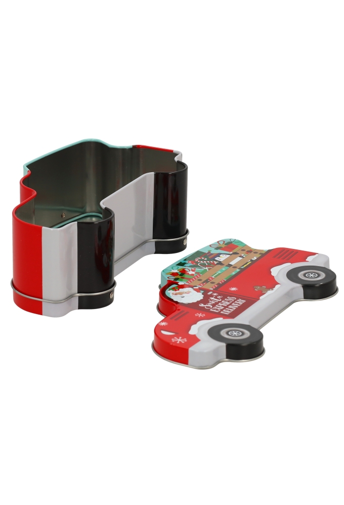 Blikken Kerstauto 19x6.3x11cm 12stuks