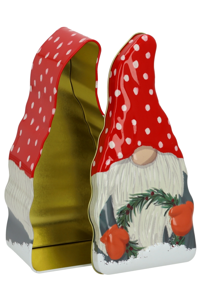 Blikken Kabouter Muts & Kerstkrans 21x10x7.1cm 12stuks