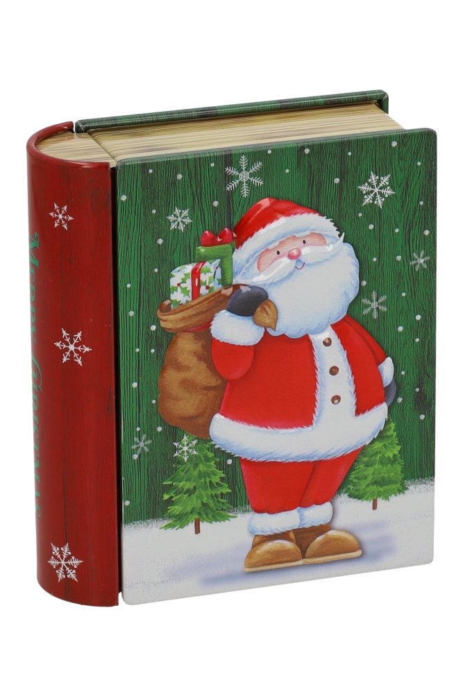 Blikken Kerstboek 11.8x10x3.8cm 24stuks Blikken Kerstboek 11.8x10x3.8cm 24stuks
