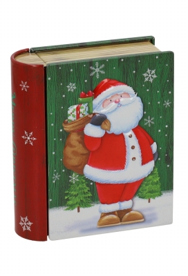 Blikken Kerstboek 11.8x10x3.8cm 24stuks Blikken Kerstboek 11.8x10x3.8cm 24stuks