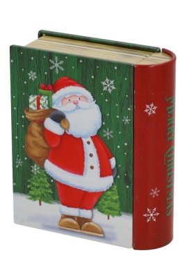 Blikken Kerstboek 11.8x10x3.8cm 24stuks Blikken Kerstboek 11.8x10x3.8cm 24stuks