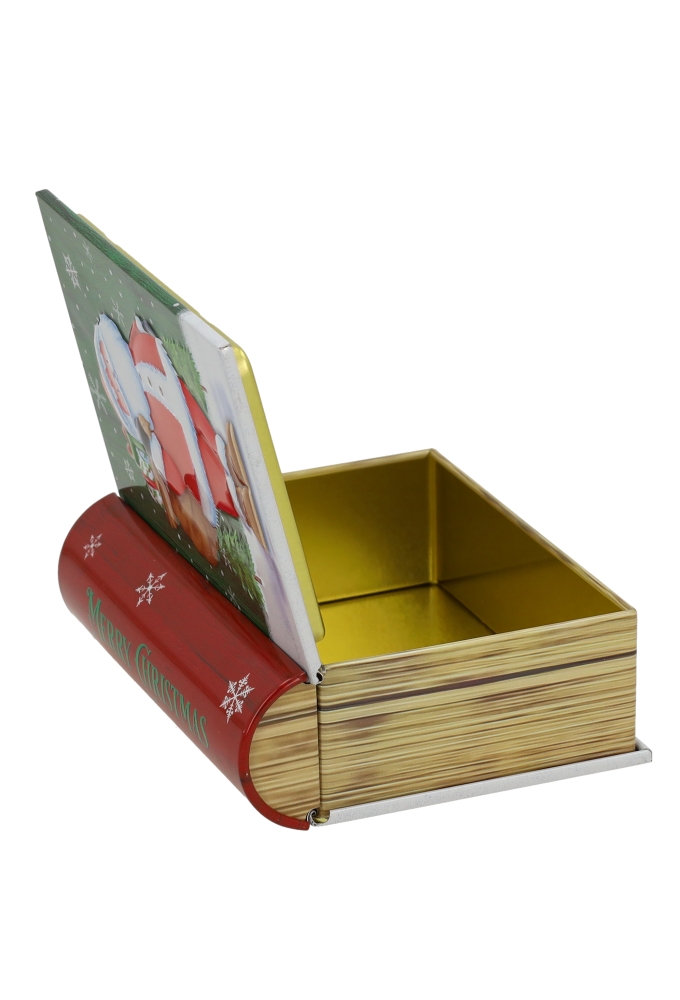 Blikken Kerstboek 11.8x10x3.8cm 24stuks