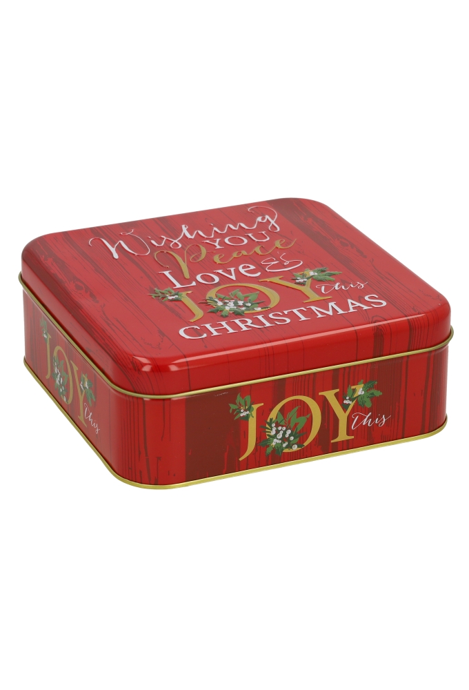 Blikken Rood Vierkant Joy 17x17x6.3cm 12stuks