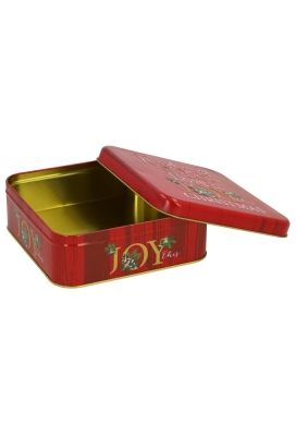 Blikken Rood Vierkant Joy 17x17x6.3cm 12stuks Blikken Rood Vierkant Joy 17x17x6.3cm 12stuks