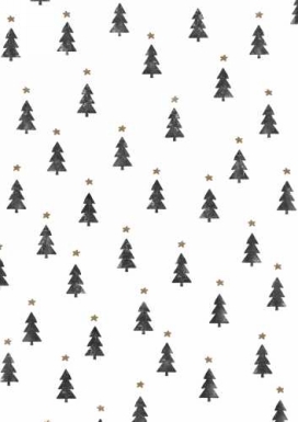 Luxe Kerstpapier Tiny Trees Wit & Zwart 50x70cm 250vellen