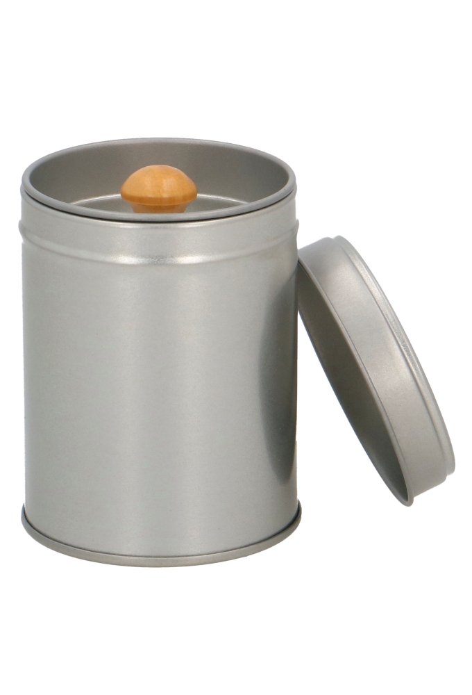 Blikken Rond Dubble Deksel & Hout 6.4x8cm 24stuks