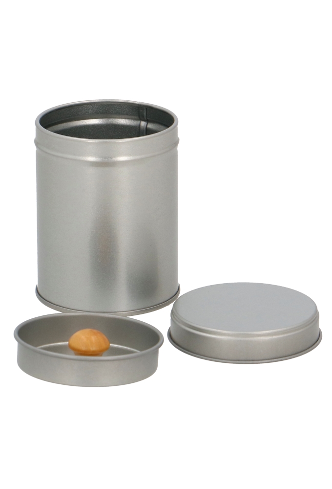 Blikken Rond Dubble Deksel & Hout 6.4x8cm 24stuks