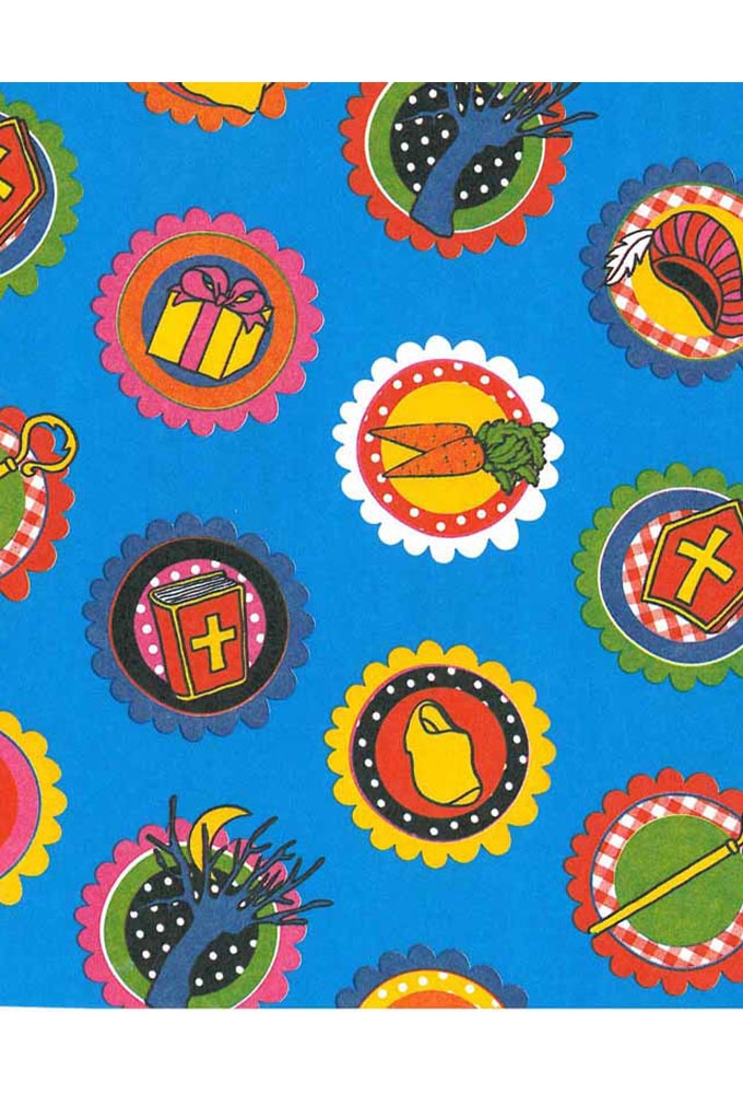 Sintpapier Trendy 70grs Kruidnootjes Carnaval Blauw 30cm  x  200meter