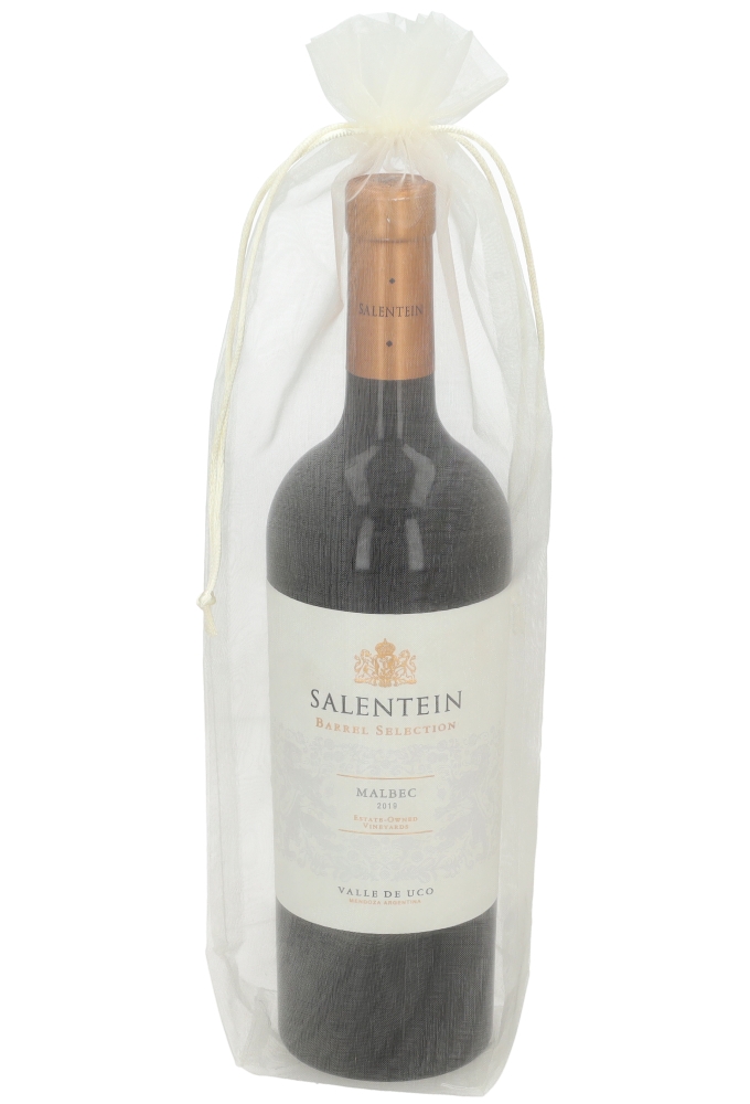 Wijnzak Organza Ivoor Blokbodem 15x7,5x37cm 10stuks