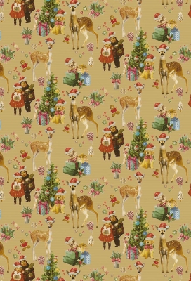 Kerstpapier Xmas Poetry Kraft 50 cm x 250meter